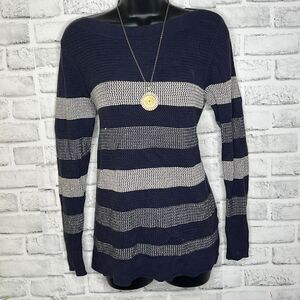 Market & Spruce Tawnee Cotton Blend Waffle Knit Pullover Sweater Size Small